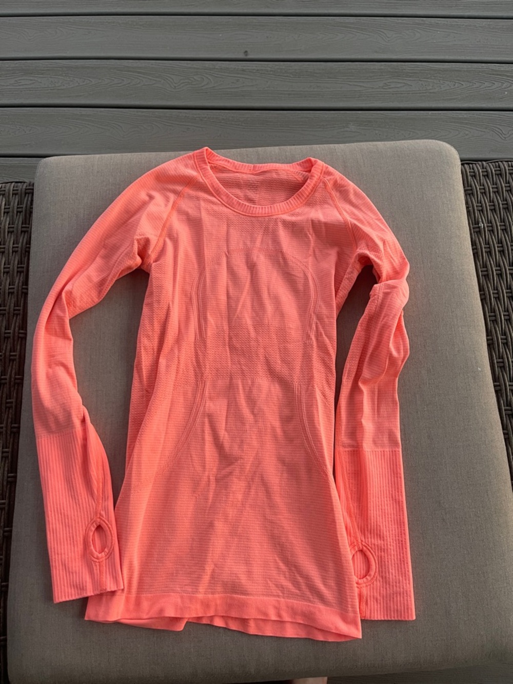 lululemon Coral Long Sleeve Thumbhole Top